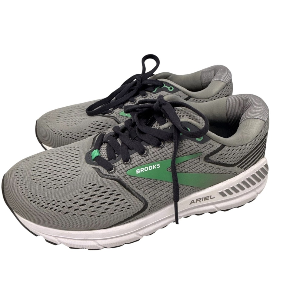 Brooks Ariel 20 Womens 8 Extra Wide 2E Grey Green Running Shoes Athletic